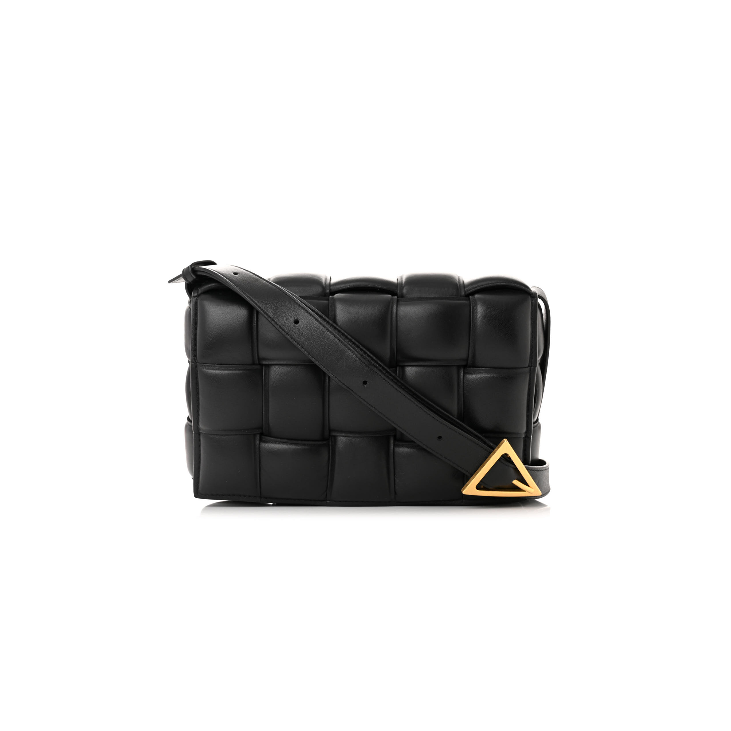 bo*te*ga Ve*ne*ta nappa maxi intrecciato padded cassette crossbody bag black (26*18*8cm)